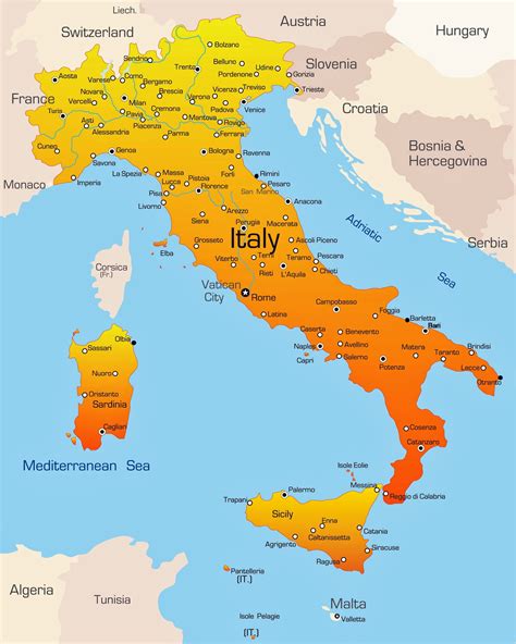 mapa de italia com cidades